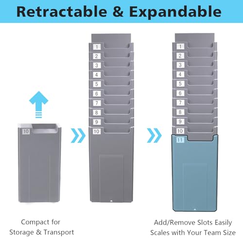 NADAMOO Wall-Mounted 10-Slot Time Card Organizer for Office Punch Clocks