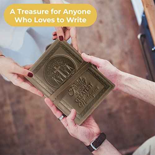 Leather Journal Refillable Notebook, Writing Journals for Women, Mens Journal Leather Notebook Cover with Embossed Religious Tree of Life, Leather Bound Plain Paper Travel Diary for Writing with Pen