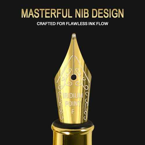 Fountain Pen with Fine Nib | Luxury Black Finish, Smooth Ink Flow, Complete Set with Ink Cartridges, Converter & Sleeve | Ideal for Professionals, Office, Journaling, and Gifts