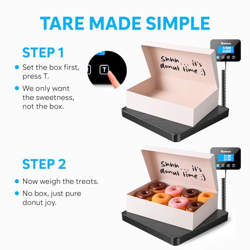 Digital Parcel Scale 200kg/440lb with Hold & Tare Function - Adamson