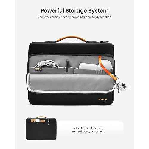 tomtoc 360 Protective Laptop Carrying Case compatible with 14-inch MacBook Pro M5/M4/M3/M2/M1 Pro/Max A3434 A3112 A3401 A3185 2025-2021, 12.9-13 Inch iPad Pro/Air, Water-Resistant Accessory Sleeve Bag