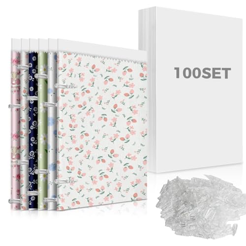 Set of 100 Fabric Organizer Boards 7.5 x 10.5 Inches with 400 Clips for Fabric & Magazine Storage