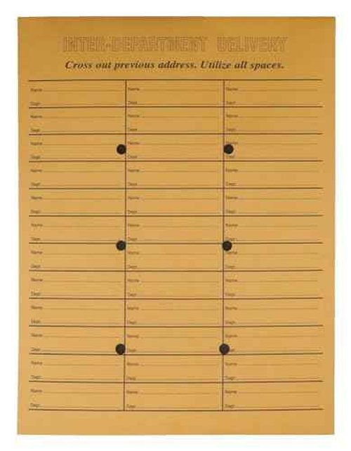 Quality Park 2-Side Interoffice Envelopes, Redi-Tac Box-Style, Brown Kraft, 10 x 13, 100 per Box, (63666)