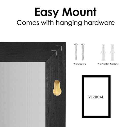 Dry Erase White Board Weekly Calendar Board, Magnetic Whiteboard for Wall,17.7¡°x23.6 Solid Wood Black Framed Message Board, Planner Board for Office, Home, School£¨Weekly-BB-BK-4560