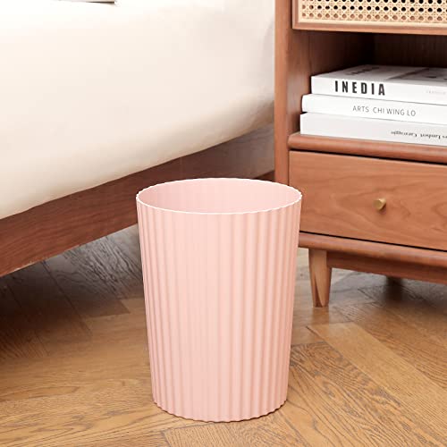 JiatuA 1.8 Gallon Pink Small Round Trash Can for Bathroom Kitchen Bedroom Office