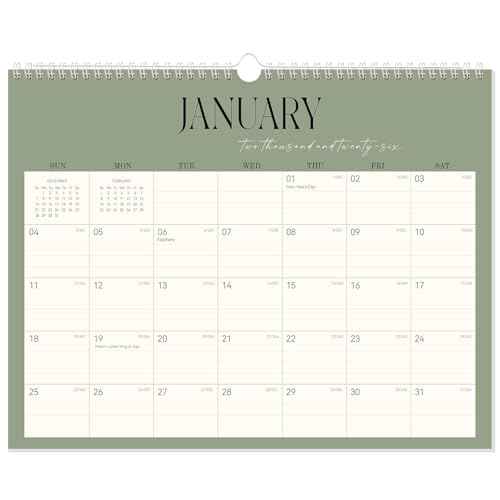 GuassLee Wall Calendar 2026-2027, 18-Month Hanging Desk/Wall Calendar From 2026 Jan-2027 Jun., 14" X 11" Monthly Planner With Thick Paper Spiral Bound For Office Home School Organizing & Planning