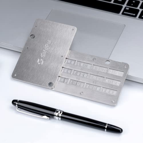 SafePal Cypher - Crypto Seed Phrase Backup, Metal Seed Board, Cold Storage for Mnemonic, Steel Bitcoin Wallet, Store up to 24 Seed Words, Compatible with BIP39 Crypto Wallets, Ledger, Trezor, Metamask