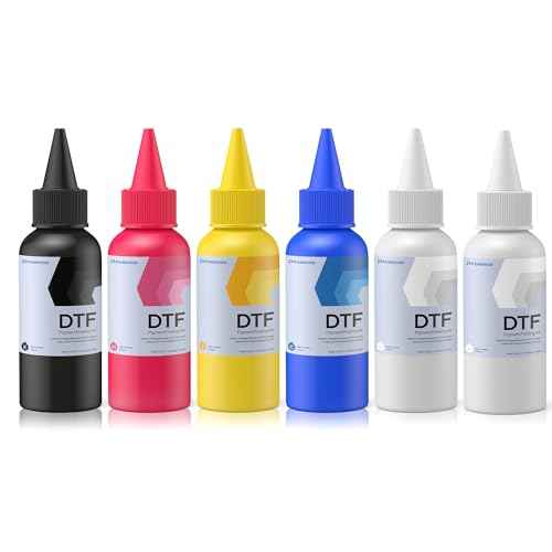 PUNEHOD DTF Ink 600ML - Premium DTF Transfer Ink for PET Film, Refill Ink for DTF Printer L1800 R1390 L805 L800 XP600 TX800, Size: 6 * 100ml (CMYKW+White)