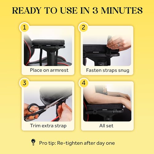 Memory Foam Armrest Pads for Office & Gaming Chairs – 1.3