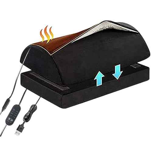 Heated Foot Rest Under Desk at Work, Desk Foot Stool with Heat, Adjustable Height, 3 Heat Levels and Timer Foot Warmer Feet Heater for Office Chair, Gaming Home Use