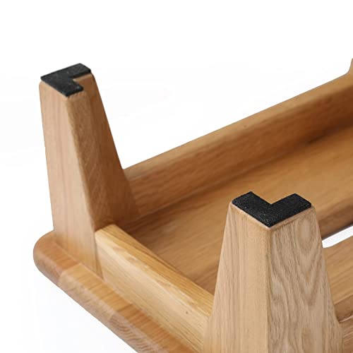Oak Step Stool 6.5" High - Solid USA Oak, No Assembly, Non-Slip Mat, Natural Color