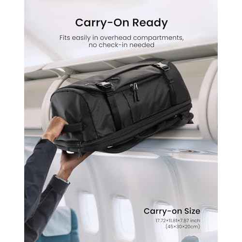 tomtoc Travel Backpack 28L, TSA Friendly Flight Approved Carry-on Luggage Hand Water-resistant Lightweight Business Rucksack, Durable Bag Fits 16 Inch Laptop