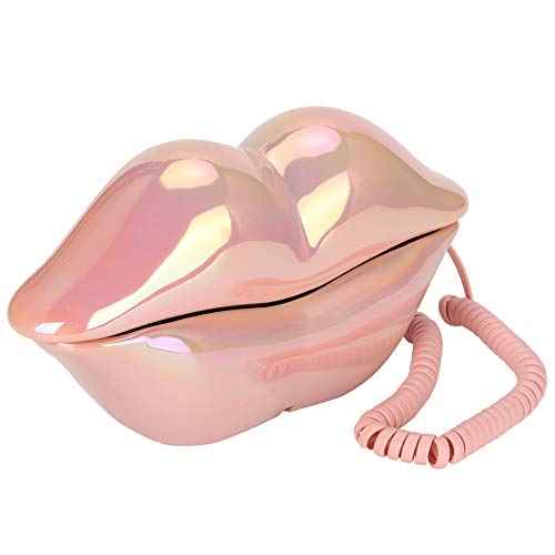 Funny Lip Telephone, with Number Storage Function, Lip Phone Landline Telephone Home Desktop Corded Fixed Telephone for Home Office Phones Home Decoration, Gifts for Kids Seniors