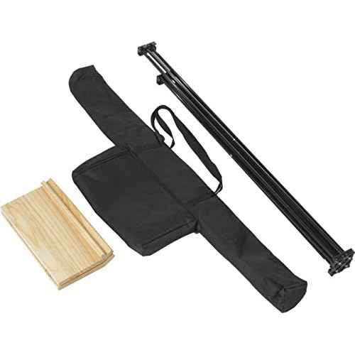 Portable Folding Lectern, Angled Top, Carrying Bag (Birch Wood and Metal)