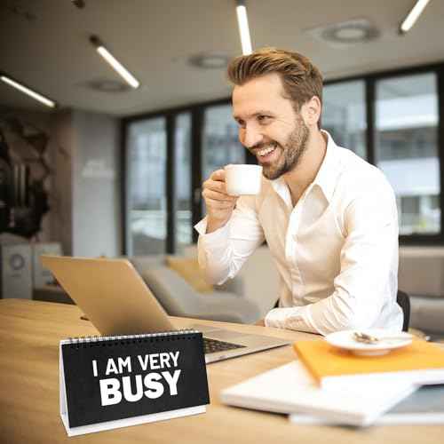 Fancy Land Funny Desk Signs 30 Flip Snarky Messages Desktop Favor for Holiday Teachers Nurses Coworker Colleague Work Gag Gift Supplies