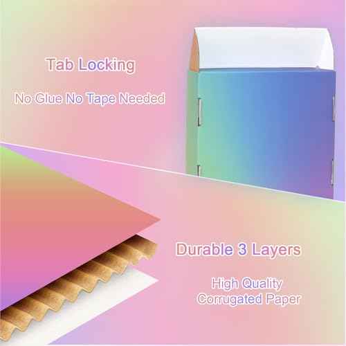 30 Pack 9x6x4 Colorful Shipping Boxes Medium, Mailer Cardboard Boxes for Packaging Small Business Bulk