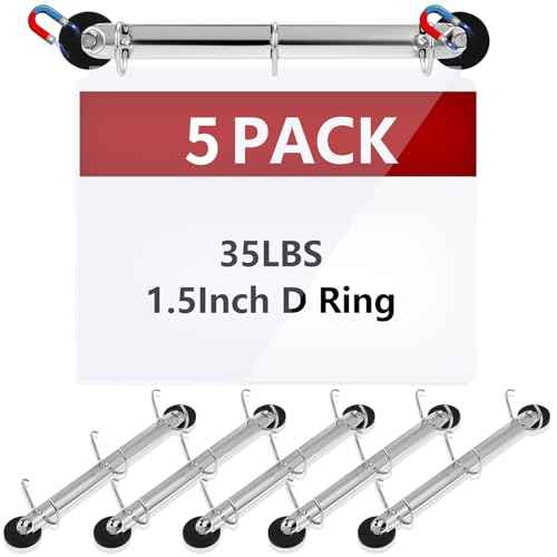 5 Pack 3 Ring Binder Mechanism 1.5 Inch Hanging Binder Rings for 8.5 x 11 Inch Sheets, Magnetic D Rings