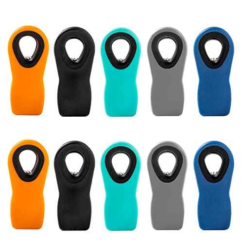 Chip Clips Magnetic Bread Bag Food Package Clips with Silicone Textured Mouth, 10 Pieces in 5 Colors