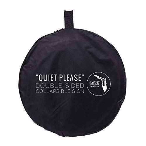 Large "Quiet Please Filming in Progress" Double-Sided Collapsible Reflective Sign - For Studio, Office, On-Location & Business Use - Ideal for Recording, Filming & Camera Crews - Large Size 24¡± x 36¡±