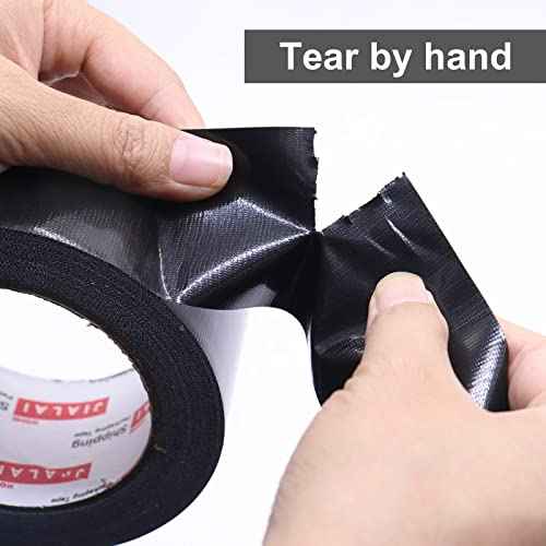 Black Duct Tape Heavy Duty - 30 Yards x 2 Inch 12 Roll Multi Pack - Strong, Flexible, Waterproof and Tear by Hand - for Indoor & Outdoor Repairs, Industrial, Professional Use