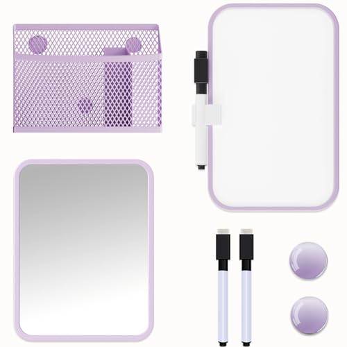 Svartur Purple Locker Accessories Set with Whiteboard Mirror & Pen Holder for School