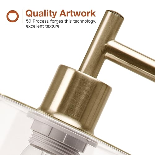 addlon Floor Lamps for Living Room Bright Lighting with Glass lampshade, Modern Bright Floor Lamp with LED Bulbs Industrial Standing lamp for beroom, Tall Pole Lamps Office - Brass Gold