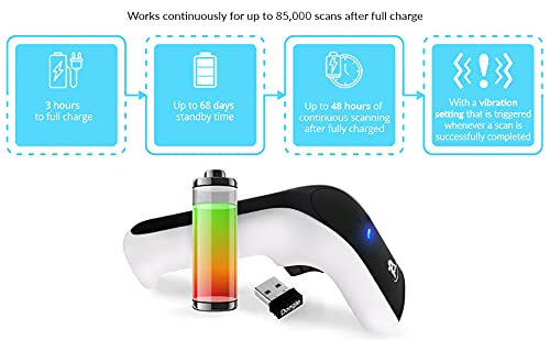 ScanAvenger Wireless Portable 1D&2D Bluetooth Barcode Scanner: Hand Scanner 3-in-1, Cordless, Rechargeable Scan Gun for Inventory - USB Bar Code/QR Reader (1D&2D with No Next Gen Stand)…