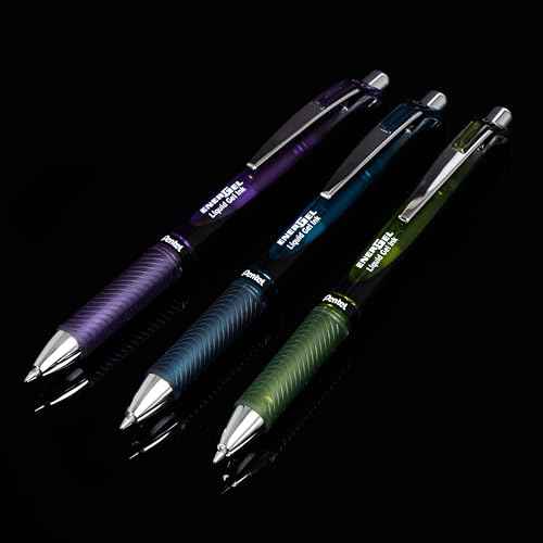Pentel EnerGel RTX Dark Matter Liquid Gel Pen, (0.7mm), Assorted Dark Ink Colors, Pack of 6 (BL77DMPF6M)