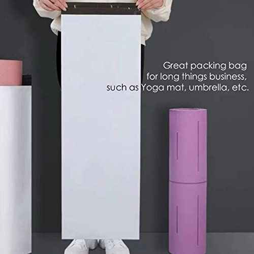 Poly Mailers Long Shipping Bags 12x43 Inch 50 Pack Envelopes Bag for Unique Items Storage Packaging, White Self Sealing Waterproof Mailing