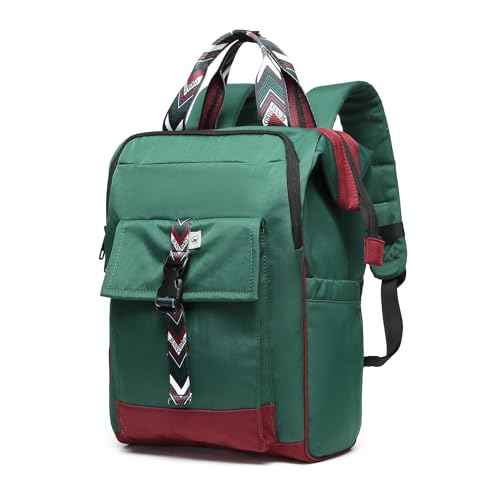 SUNNY BIRD Laptop Backpack, 15.6 Inch Laptop Work Bag, Wide Open Casual Daypack for Women, Men and Adult (Greenboho)