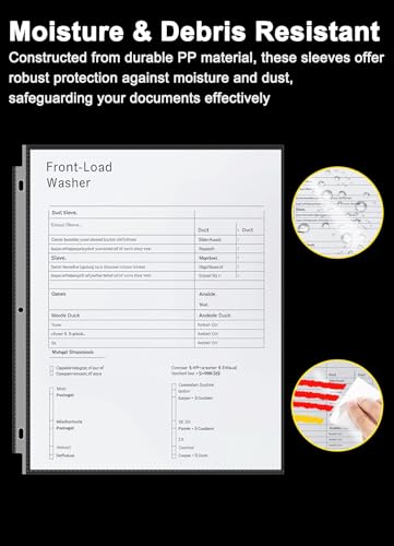 Golbsart 100 Pack Sheet Protectors for 8.5 x 11 Paper, Top-Loading Binder Sleeves - Clear, Heavy Duty, 3-Ring Compatible