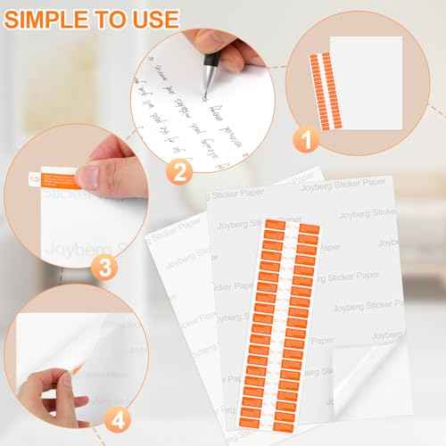 Printable Sticker Paper for Inkjet Printer, 40 Sheets 8.5"x11'' Matte Sticker Printer Paper Full Sheet Labels for Laser/Inkjet Printers, Letter Size