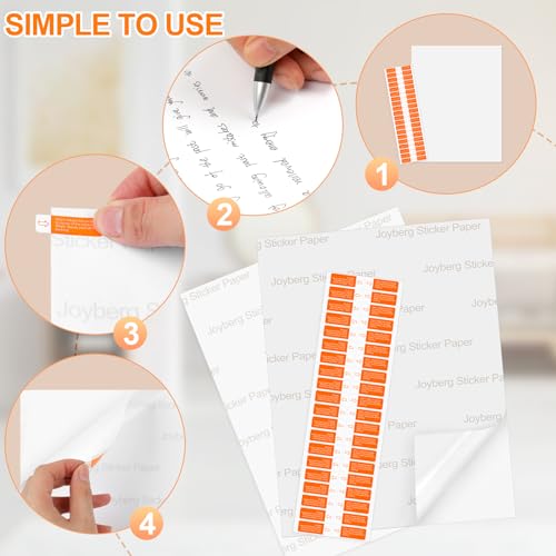 Joyberg 8.5''x11'' Printable Sticker Paper for Inkjet & Laser Printers, 40 Sheets - Matte Full Sheet Labels