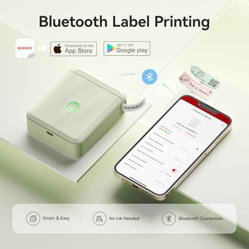 NIIMBOT Label Maker Machine Bluetooth Label Printer for School Home Office Organization, Wireless Mini Labeler D110 Upgraded Version, Label Machine with Label, Green