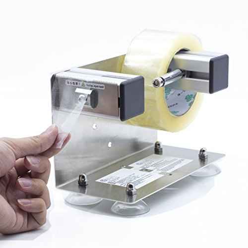 2''/3'' Desktop Table Top/Wall Mounted Tape and Label Dispenser, Large Desktop Tape Dispenser, Stainless Steel Frame with Sucktion Cup Sucker TTD-01