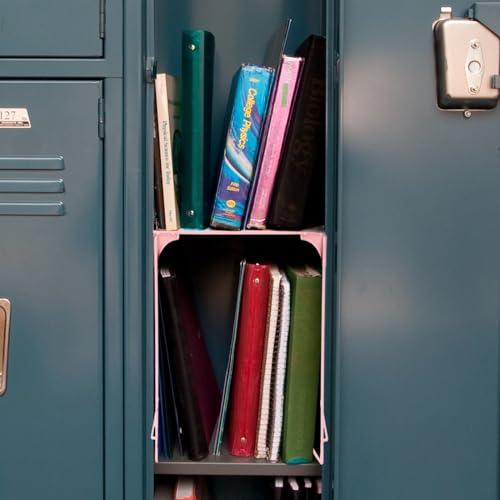 AUECOOME Light Pink Stackable Locker Organizer Shelf for School & Office - 1 Piece