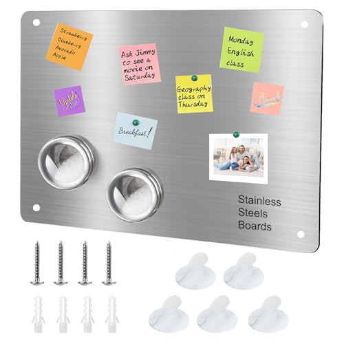 Magnetic Bulletin Board 12.5 x 8.6 Inches Wall Display Metal Sign with Mounting Hardware