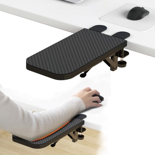 HONJIE Black Computer Arm Rest for Desk – Sturdy Mouse Arm Support, Office & Home Use