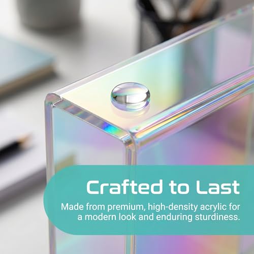 Qianly Acrylic File Holder - Space-Saving Desktop Organizer for Documents & Magazines