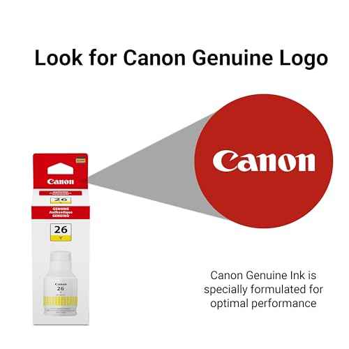 Canon GI-26 Genuine Pigment Yellow Ink Bottle, Compatible with MegaTank GX7120, GX6120, GX5120, GX6020, GX7020, GX6021, GX7021, GX5020, GX4020, and GX3020 Printers