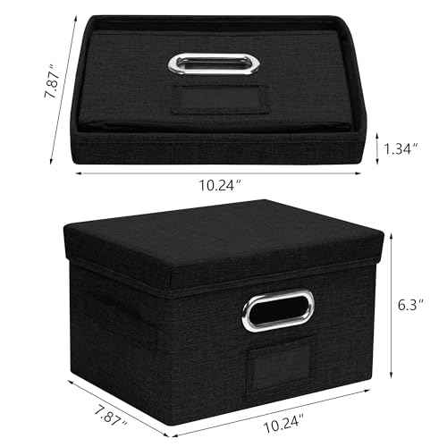 Greeting Card Organizer and Storage Box with 40 Pcs Adjustable Dividers, Storing Cards with 168 Pcs Labels Perfect for Storing Greeting Cards, Envelopes, Photos 2 Pack Black