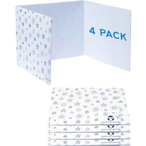 Plastic Privacy Folders for Students ? Durable + Erasable ? Desk Privacy Panel, Easy-Store Privacy Shields for Student Desks, Testing Dividers for Classroom, Test Dividers for Student Desks (4)