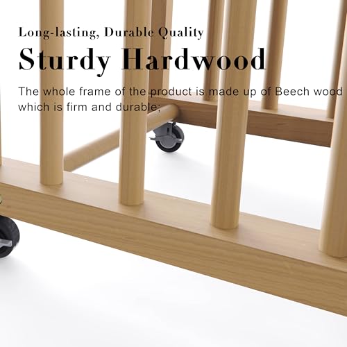 Art Storage Rack with Caster Wheels, Wood Storage Stand for Canvas Boards, Panel, Frame, Drawing Board, Printed Matter, Paper Pad, Backing Plate
