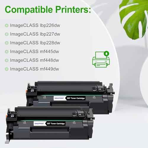 Compatible Toner Cartridge for Canon 057 Black CRG-057,2-Pack 3009C001 for Canon imageCLASS MF449dw, MF448dw, MF455dw, MF445dw, LBP228dw, LBP226dw, lbp227dw, LBP236dw Laser Printers