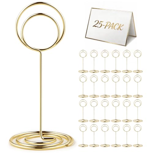 25-Pack Metal Table Number Holders for Weddings & Events