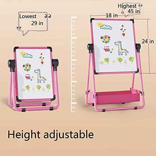 Dry Erase Easel Whiteboard 18'' x 24 ''Double Sided Magnetic Art White Board Height Adjustable U-Stand for Home Office whiteboard