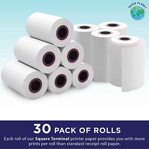 Thermal Receipt Printer Paper for Square Terminal by Paper Planet | 30 Rolls | SPD2-01