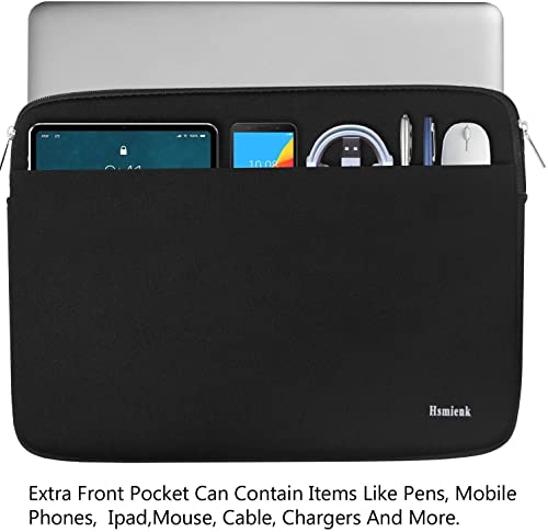 Hsmienk Black 15.6 Inch Laptop Sleeve - Shockproof Protective Notebook Case