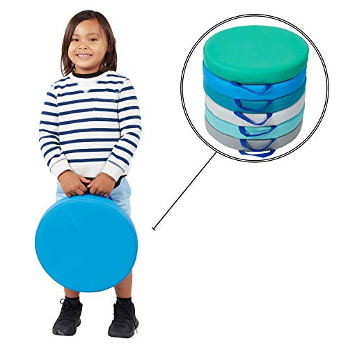 Contemporary Round Classroom Floor Cushions - 15 Inch Portable Seating