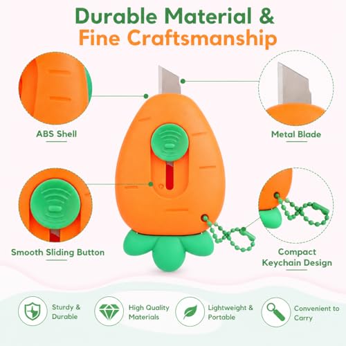 3Pcs Fruit-Shaped Retractable Utility Knives - Safe Box & Letter Cutters